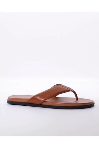 Dune London Natural Inspires Toe Post Leather Sandals - Image 2 of 7