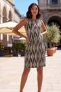 Roman Black Abstract Print Panel Detail Dress - Image 2 of 6