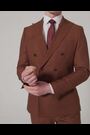 Harry Brown Brown Sandro Linen Look Double Breasted Suit Jacket - Image 2 of 12