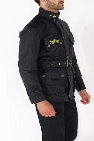 Barbour international slim jacket black hot sale