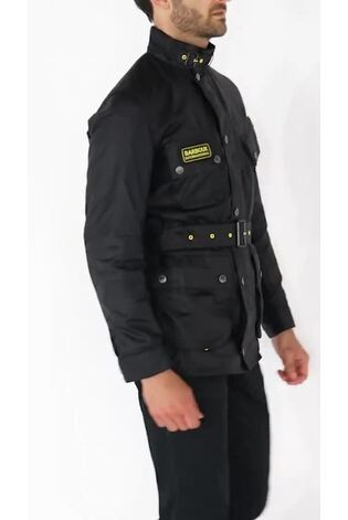 Barbour® International Slim Wax Black Jacket - Image 2 of 6