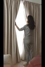 Soft Blue Matte Chenille Blackout/Thermal Eyelet Curtains - Image 2 of 7