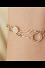Olivia Burton Gold Tone Honeycomb Classic Light IP Double Layered Bracelet - Image 2 of 6