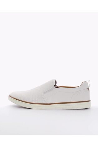 Dune London White Totals Perforated Slip-On Trainers - Image 2 of 6