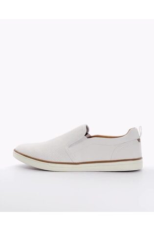 Dune London White Totals Perforated Slip-On Trainers - Image 2 of 4