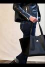 Lakeland Leather Black 'Herdwick' Suede and Leather Tote Bag - Image 2 of 7