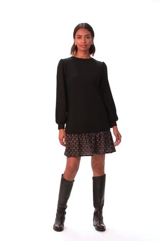 Roman Black Geometric Mix Print Mini Dress - Image 2 of 6