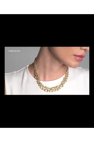 Karen Millen Gold Tone Gold Tone Evolution Crystal Necklace - Image 2 of 6