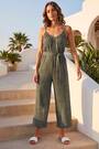 Roman Green Petite Textured Cropped Jumpsuit - Image 2 of 5