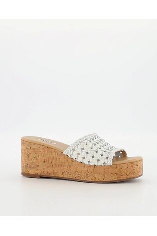 Dune London Katey Brown Lattice Mule Wedges - Image 2 of 6