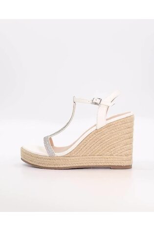 White t bar wedges cheap