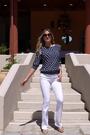 Sosandar Blue Spot Print Shirred Hem Top - Image 2 of 6