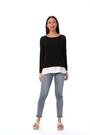 Roman Black 2-in-1 Contrast Hem Detail Stretch Top - Image 2 of 6