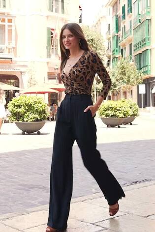 Buy Sosandar Red High Waisted Wide Leg Trousers from the Next UK online shop