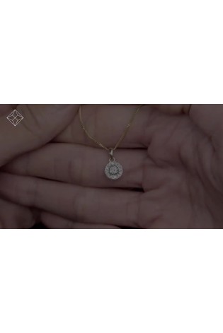 The Diamond Store 9K Gold 0.25ct H/Si Lab Diamond Halo Pendant Necklace - Image 2 of 6