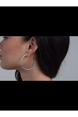 Ted Baker Silver Large Tone Large Claire Crystal Hoop Earrings - Image 2 of 5