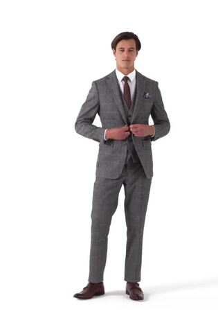 Skopes Grey Tailored Fit Rowan Suit: Jacket - Image 2 of 5
