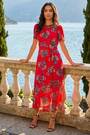 Roman blomstrete Print Stretch Plissert kjole - Bilde 2 av 6
