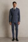 Slim-Fit Sharkskin Suit Trousers Wool-Blend in Airforce Blue - Image 2 of 10