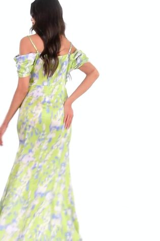 Quiz cold shoulder maxi dress clearance