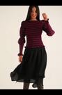 Amy Lynn Black Tilda Premium Chiffon Asymmetric Layered Midi Skirt - Image 2 of 6