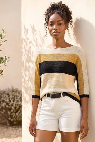 Roman Natural Colour Block Stripe Jumper - Image 2 of 6