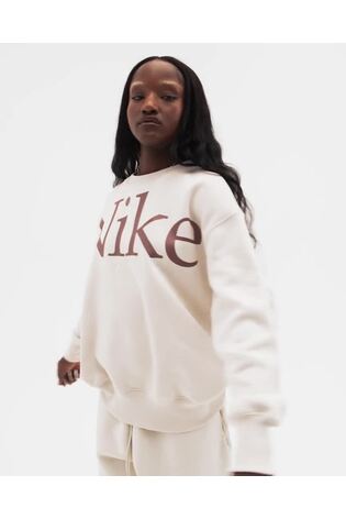 Buy Nike Light Wood Natural Oversized Varsity Crew Neck Sweatshirt from the Next UK online shop