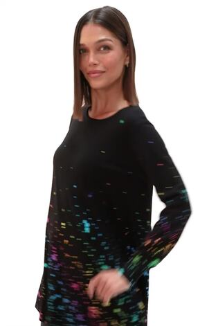 Roman Black Border Splash Foil Print Tunic - Image 2 of 6