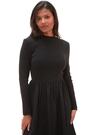 Roman Black Cotton Stretch Jersey Mix Midi Dress - Image 2 of 6