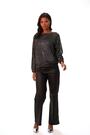 Roman Black Bubble Hem Stretch Top - Image 2 of 6