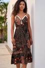 Roman Black Petite Abstract Leaf Crochet Trim Dress - Image 2 of 5