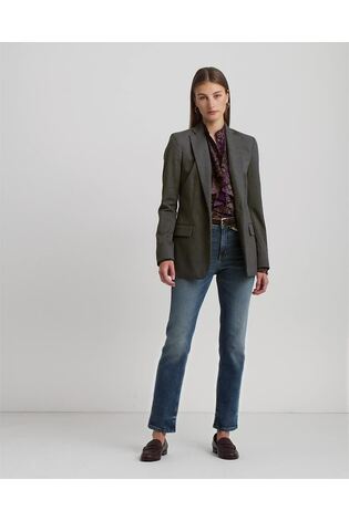 Lauren Ralph Lauren Grey Wool Twill Blazer - Image 2 of 9