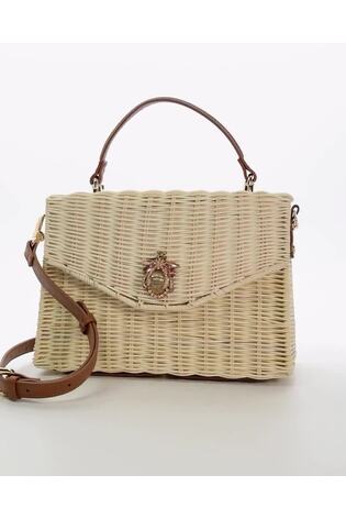 Buy Dune London Natural Small Delliha Bug Wicker Grab Bag from Next Ireland