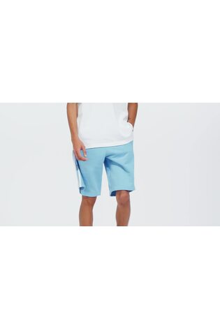 adidas Sky Blue 100% Cotton Adicolor 3-Stripes Shorts - Image 2 of 7