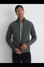Quilted Rib-Knit Funnel-Neck Jacket in Army Green - Image 2 of 10