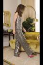 Myleene Klass Silver Sequin Trouser Coord - Image 2 of 6