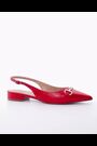 Dune London Red Hopeful Snaffle Slingback Flat Shoes - Image 2 of 5