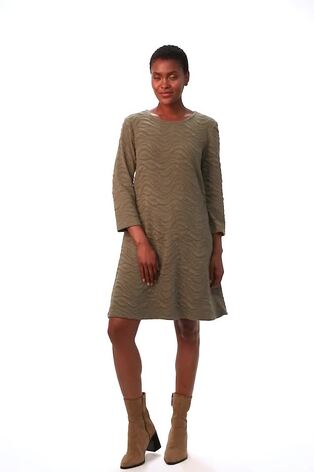 Roman Green Wave Textured Stretch A-Line Dress - Image 2 of 6