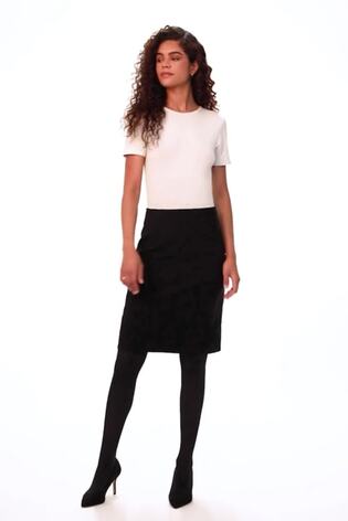 Roman Black Pull On Stretch Elastic Waist Pencil Skirt - Image 2 of 6