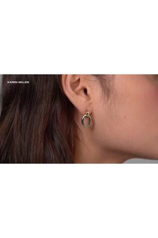 Karen Millen Gold Tone Chain Link Drop Earrings - Image 2 of 6