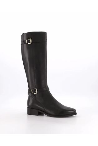 Dune London Black Regular Fit Tepi Branded Trim Knee High Boots - Image 2 of 6