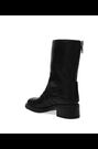 Leather Buckle-Strap Biker Boots in Black - Image 2 of 8