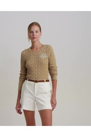 Ralph Lauren Montiva Button Trim Cable Knit Jumper - Image 2 of 9