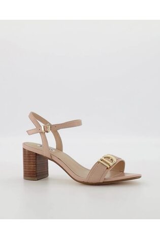 Dune London Pink Wide Fit Wide Fit Jessie Branded Buckle Heeled Sandals
