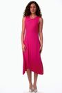 Dusk Pink Asymmetric Sleeveless Stretch Midi Dress - Image 2 of 5