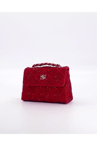 Buy Dune London Red Sparklie Micro Diamante Quilted Bag from Next Luxembourg