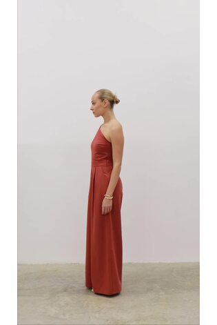 Pretty Lavish Terracotta Natalie Tailored Asymmetrical Jumpsuit - Image 2 of 5