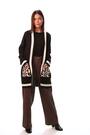 Roman Black Animal Print Contrast Pocket Cardigan - Image 2 of 6