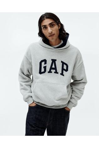 Grey Vintage Soft Reversible Oversized Logo Hoodie - Image 2 of 7