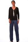 Roman Black Stretch Tie Detail Plisse Cardigan - Image 2 of 6